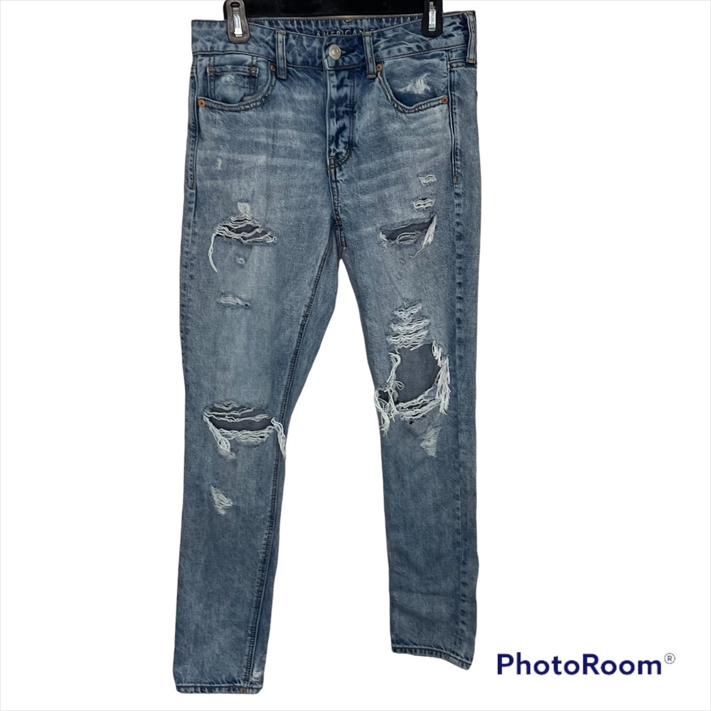 American Eagle AE Tomgirl Button Fly Ripped Jeans - Size 4